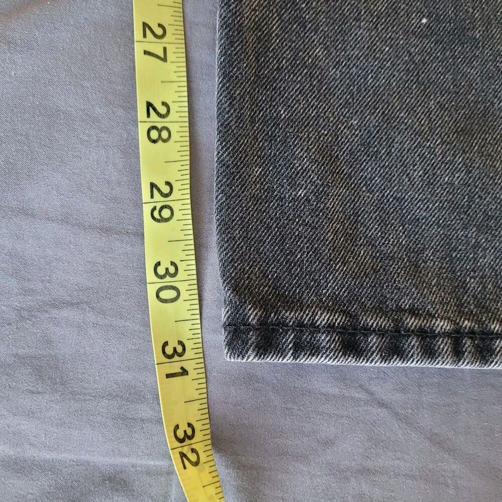 Express Jeans Womens Size 10 Low Rise Relaxed Straight Button Fly Faded Black - Picture 7 of 8